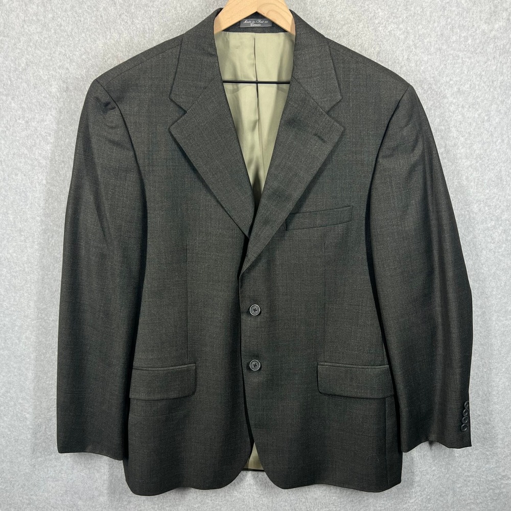 Harold Powell Sport Coat Mens 43R Grey‎ Loro Piana Wool Two Button Canada EUC